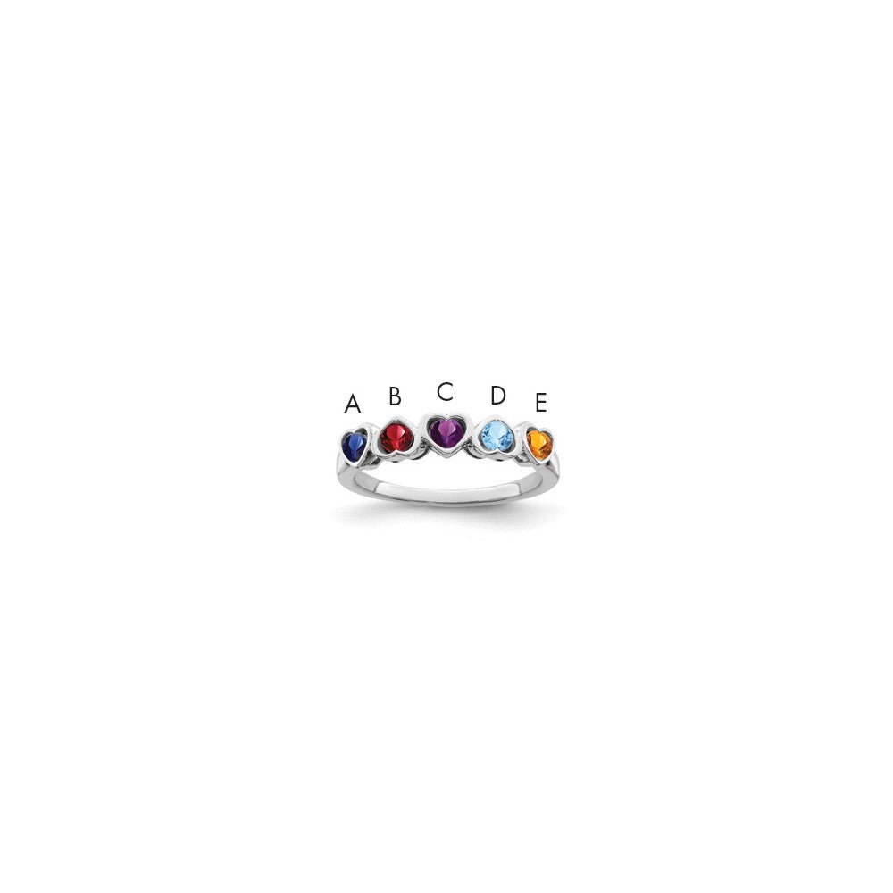 14k White Gold Synthetic Family jewelry ring