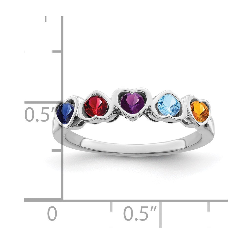 14k White Gold Synthetic Family jewelry ring