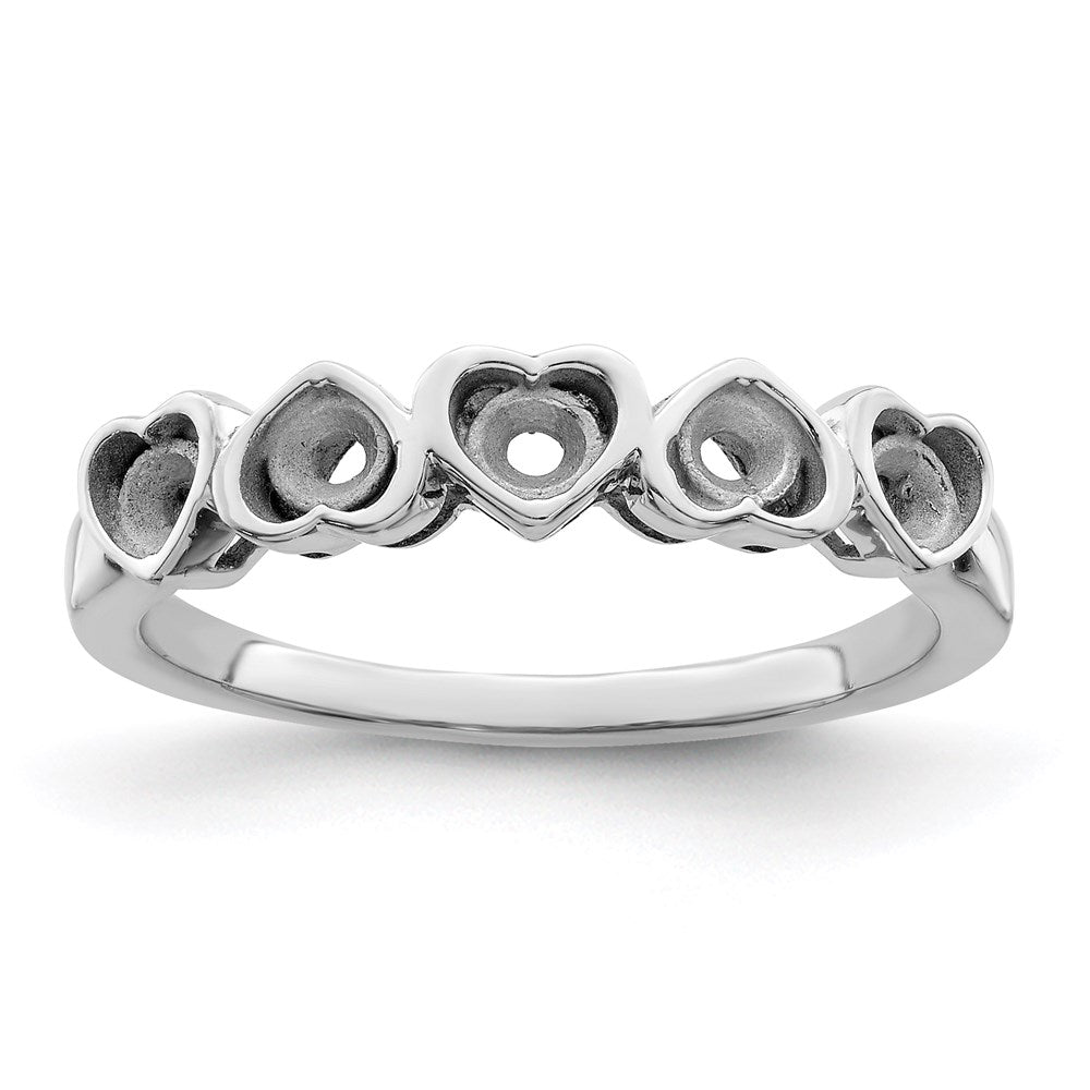 14k White Gold Synthetic Family jewelry ring