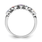 14k White Gold Synthetic Family jewelry ring