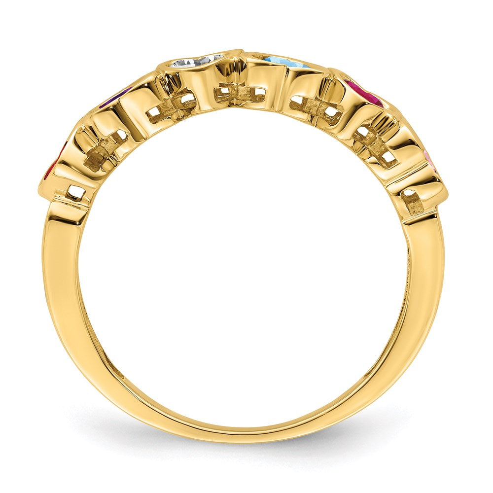 14k Synthetic Family Jewelry Ring