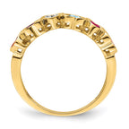 14k Genuine 6 Stone Mother's Ring