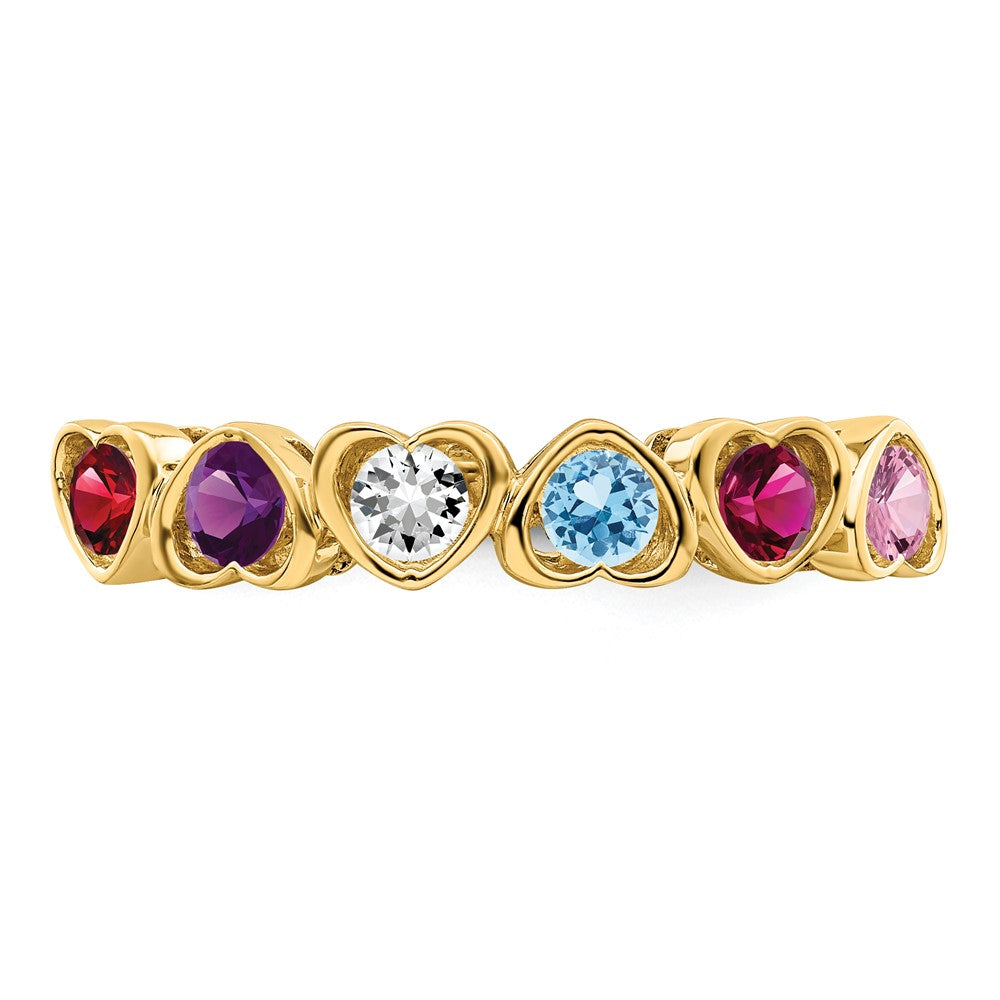 14k Synthetic Family Jewelry Ring