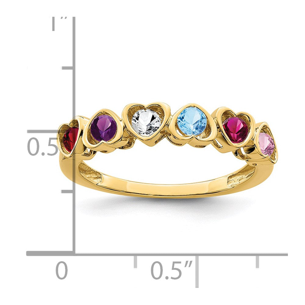 14k Synthetic Family Jewelry Ring