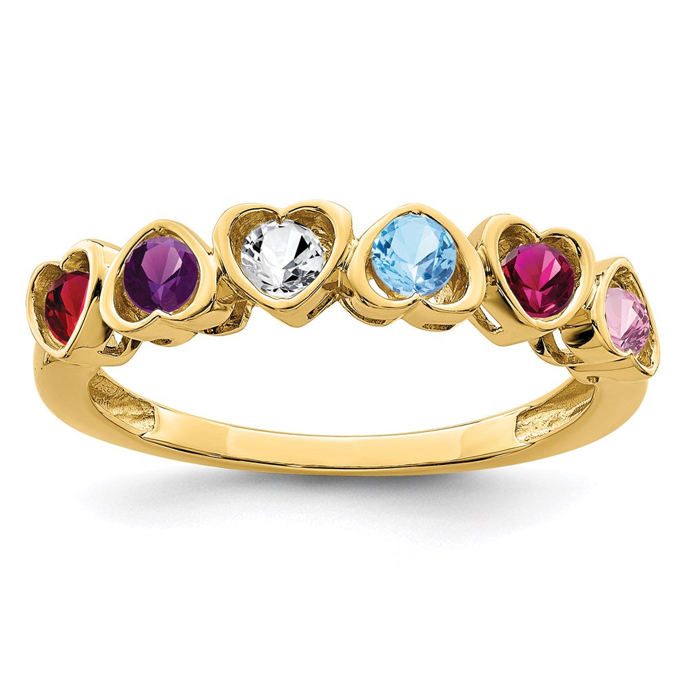 14k Synthetic Family Jewelry Ring