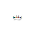14k White Gold Synthetic Family Jewelry Ring