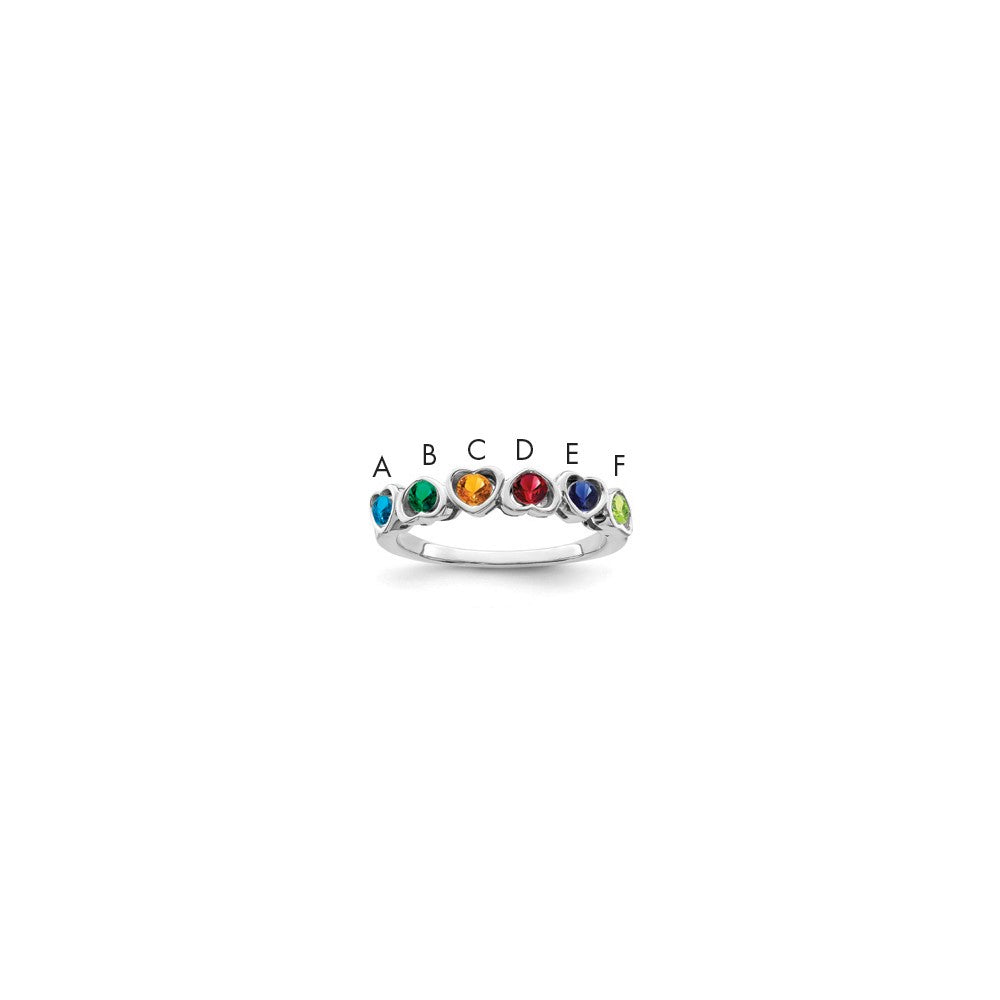 14k White Gold Family Jewelry Ring