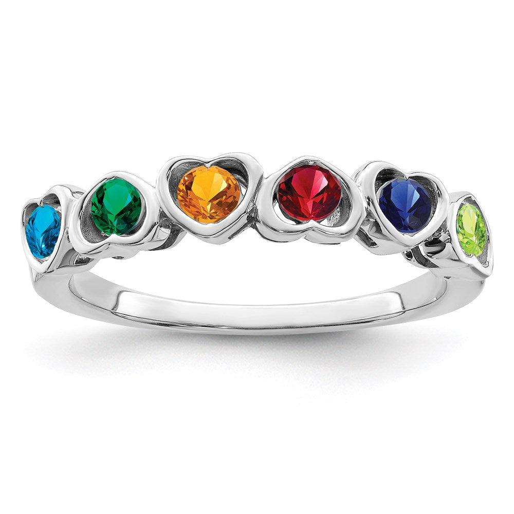 14k White Gold Family Jewelry Ring