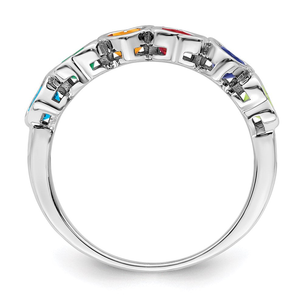 14k White Gold Family Jewelry Ring