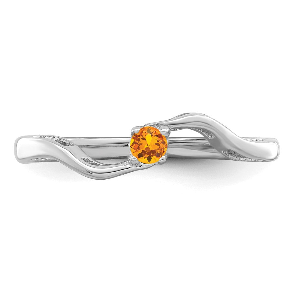 14k White Gold Genuine 1 Stone Mother's Ring