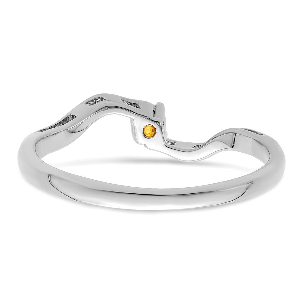 14k White Gold Genuine 1 Stone Mother's Ring