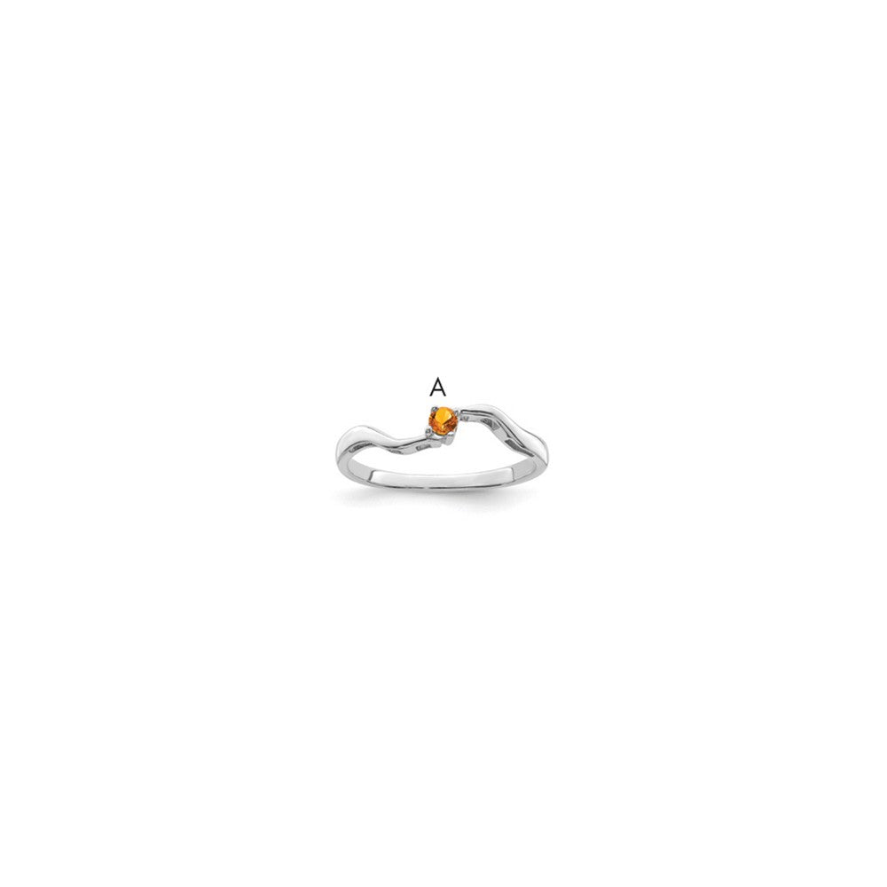 14k White Gold Synthetic Family Jewelry Ring