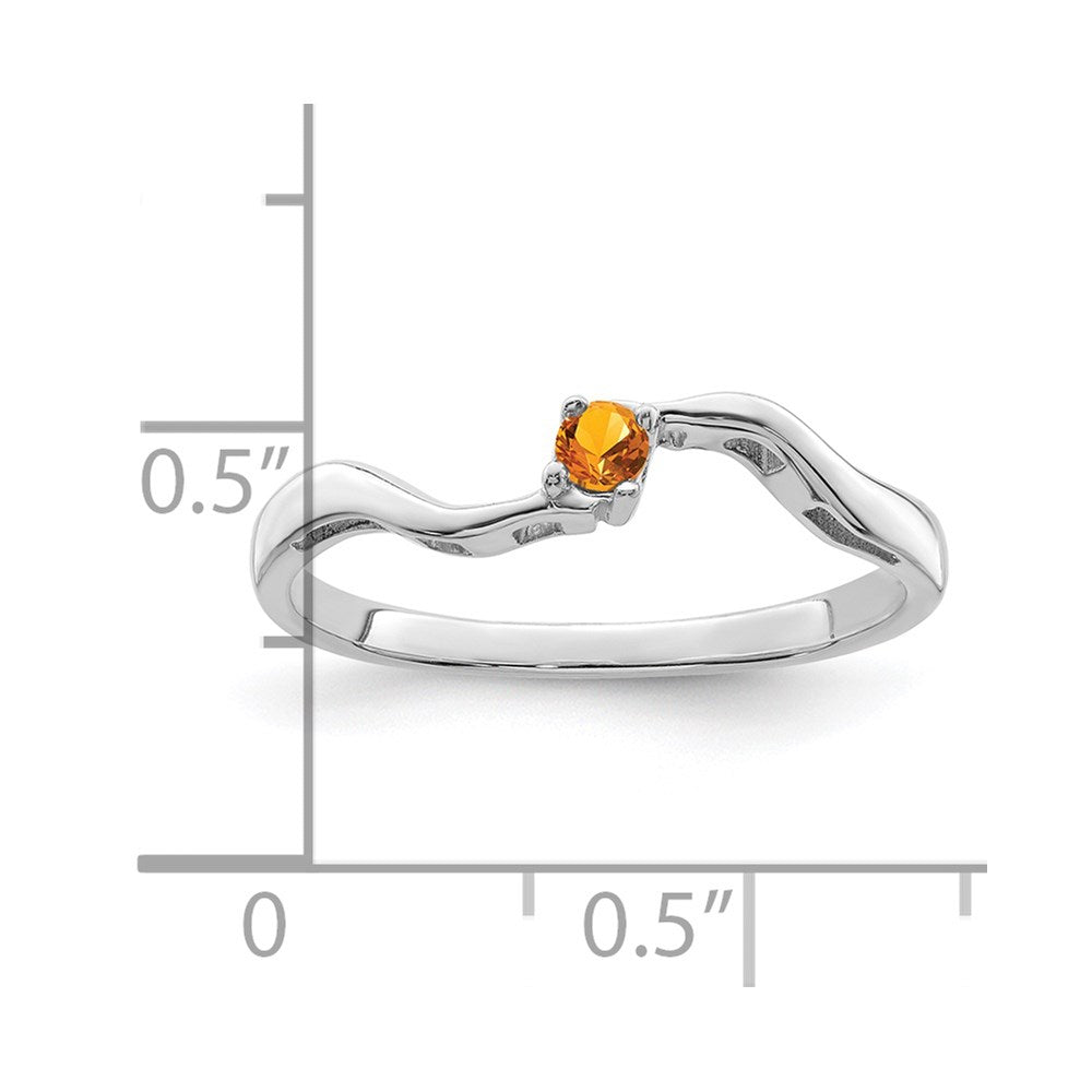 14k White Gold Genuine 1 Stone Mother's Ring