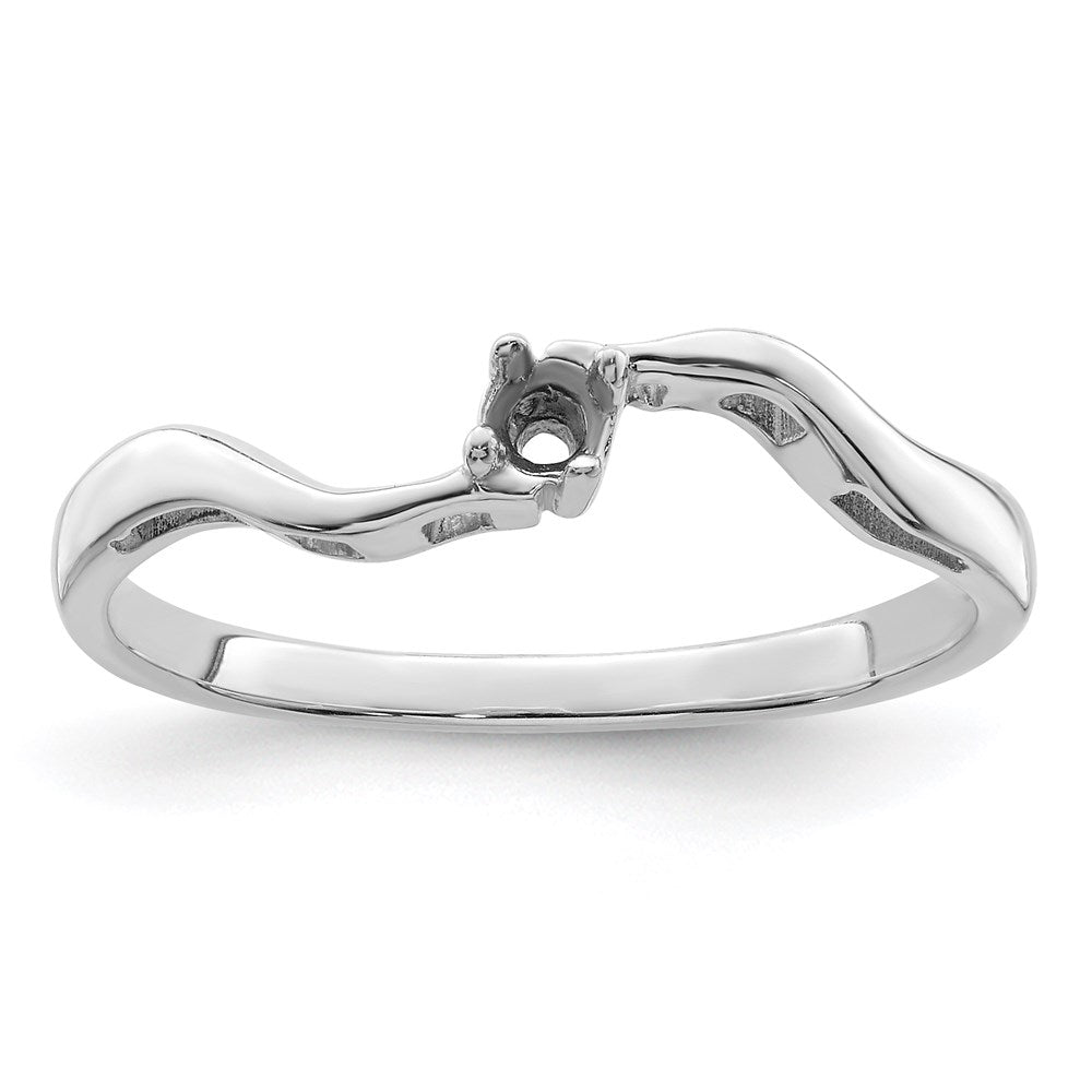 14k White Gold Genuine 1 Stone Mother's Ring