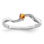 14k White Gold Genuine 1 Stone Mother's Ring