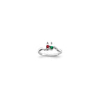 14k White Gold Synthetic Family Jewelry Ring
