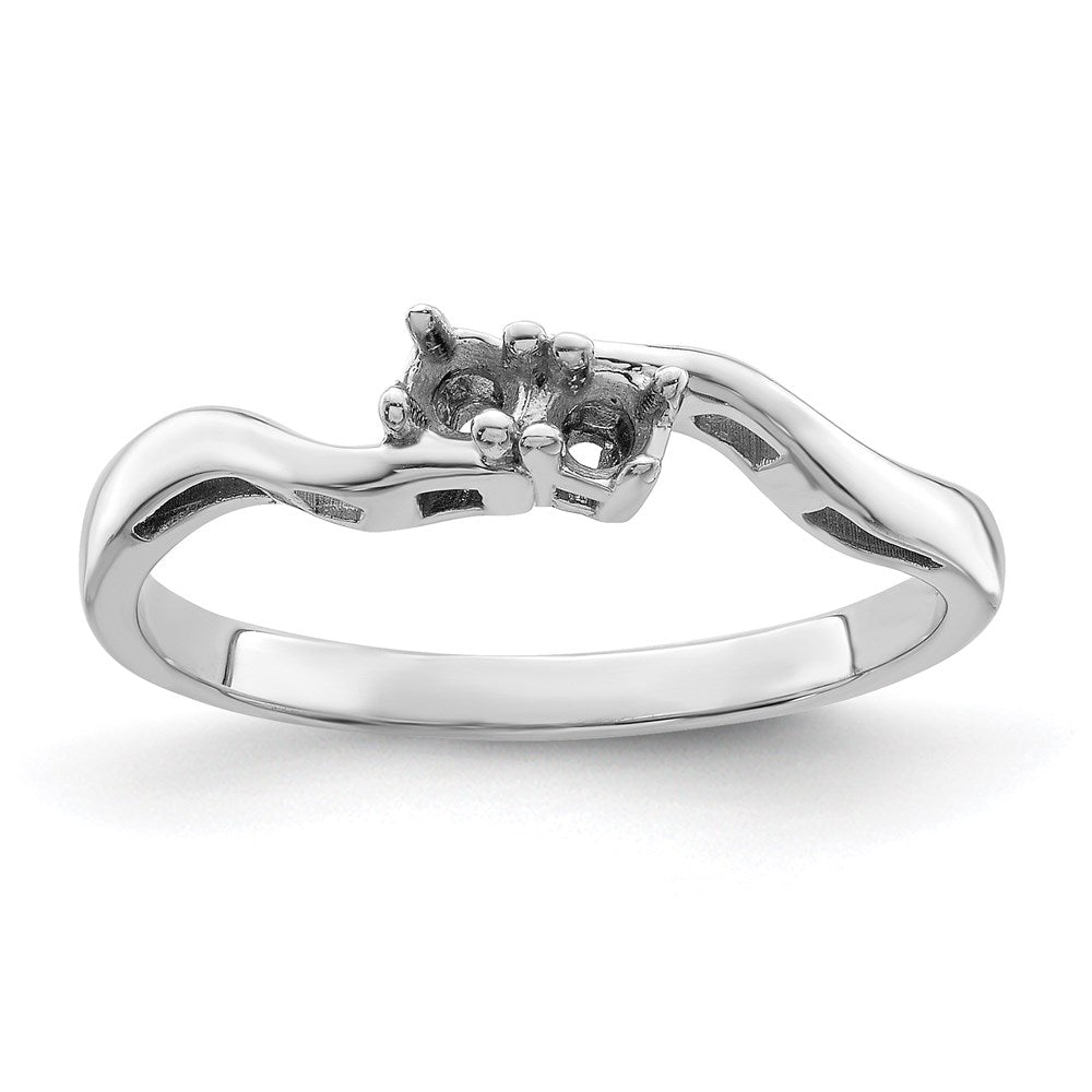 14k White Gold Genuine 2 Stone Mother's Ring