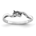 14k White Gold Synthetic Family Jewelry Ring
