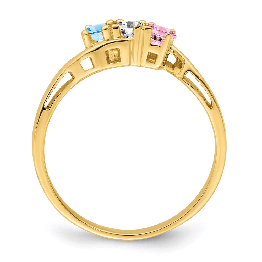 14k Synthetic Family Jewelry Ring