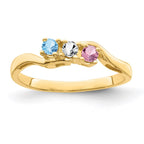 14k Genuine 3 Stone Mother's Ring