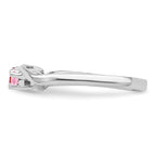14k White Gold Synthetic Family Jewelry Ring