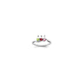 14k White Gold Genuine 3 Stone Mother's Ring