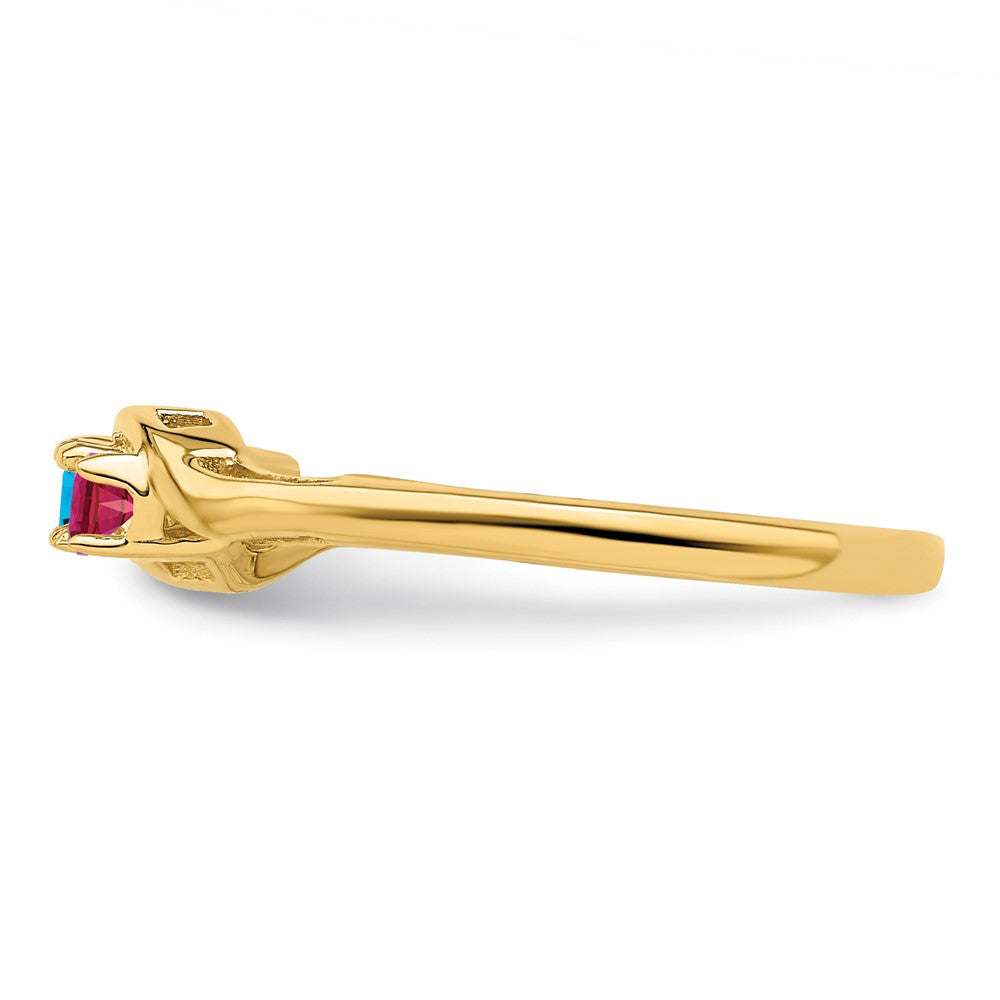 14k Synthetic Family Jewelry Ring