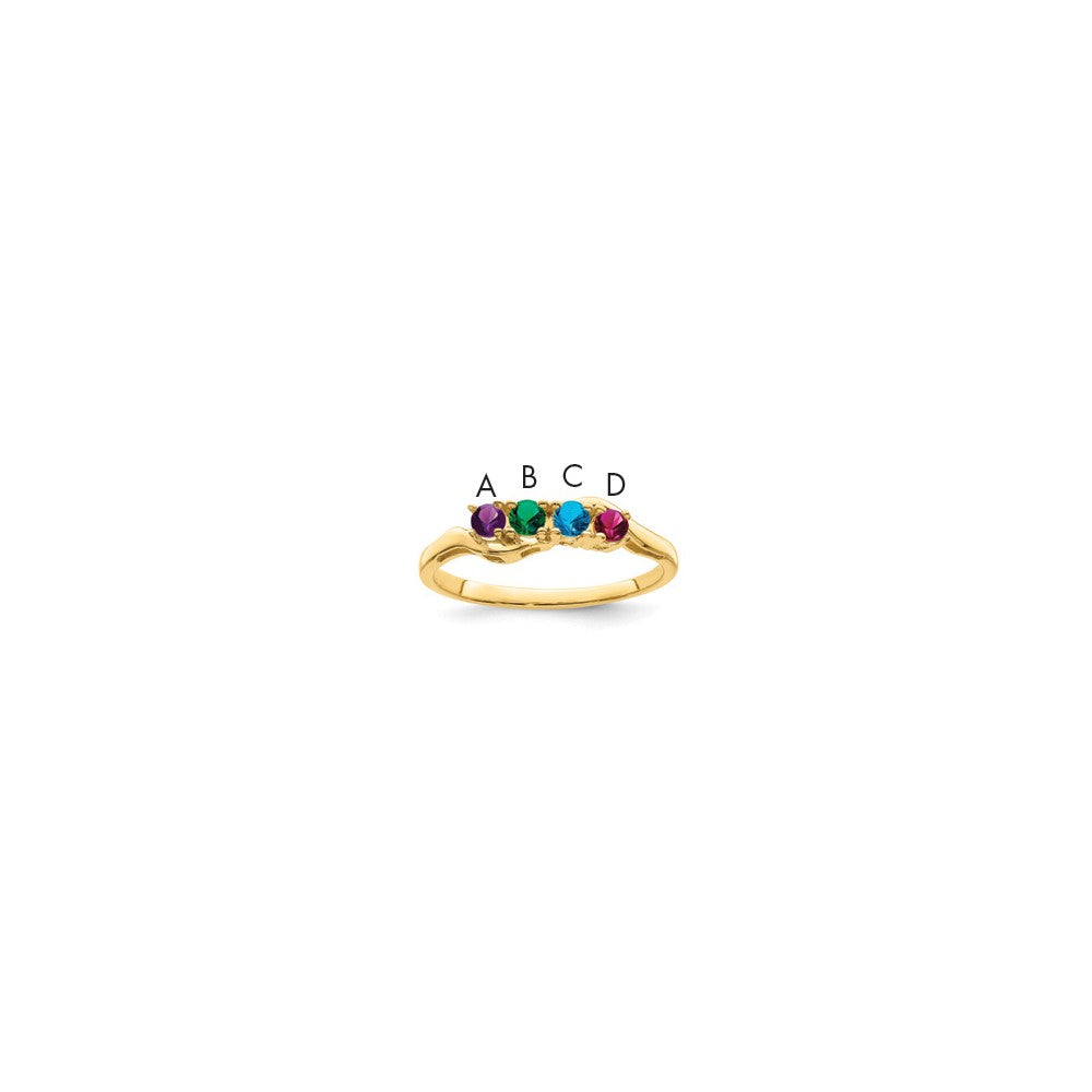 14k Synthetic Family Jewelry Ring