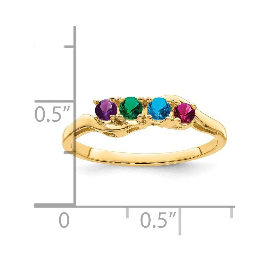 14k Synthetic Family Jewelry Ring