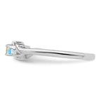 14k White Gold Genuine 4 Stone Mother's Ring