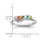 14k White Gold Genuine 4 Stone Mother's Ring