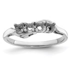14k White Gold Synthetic Family Jewelry Ring