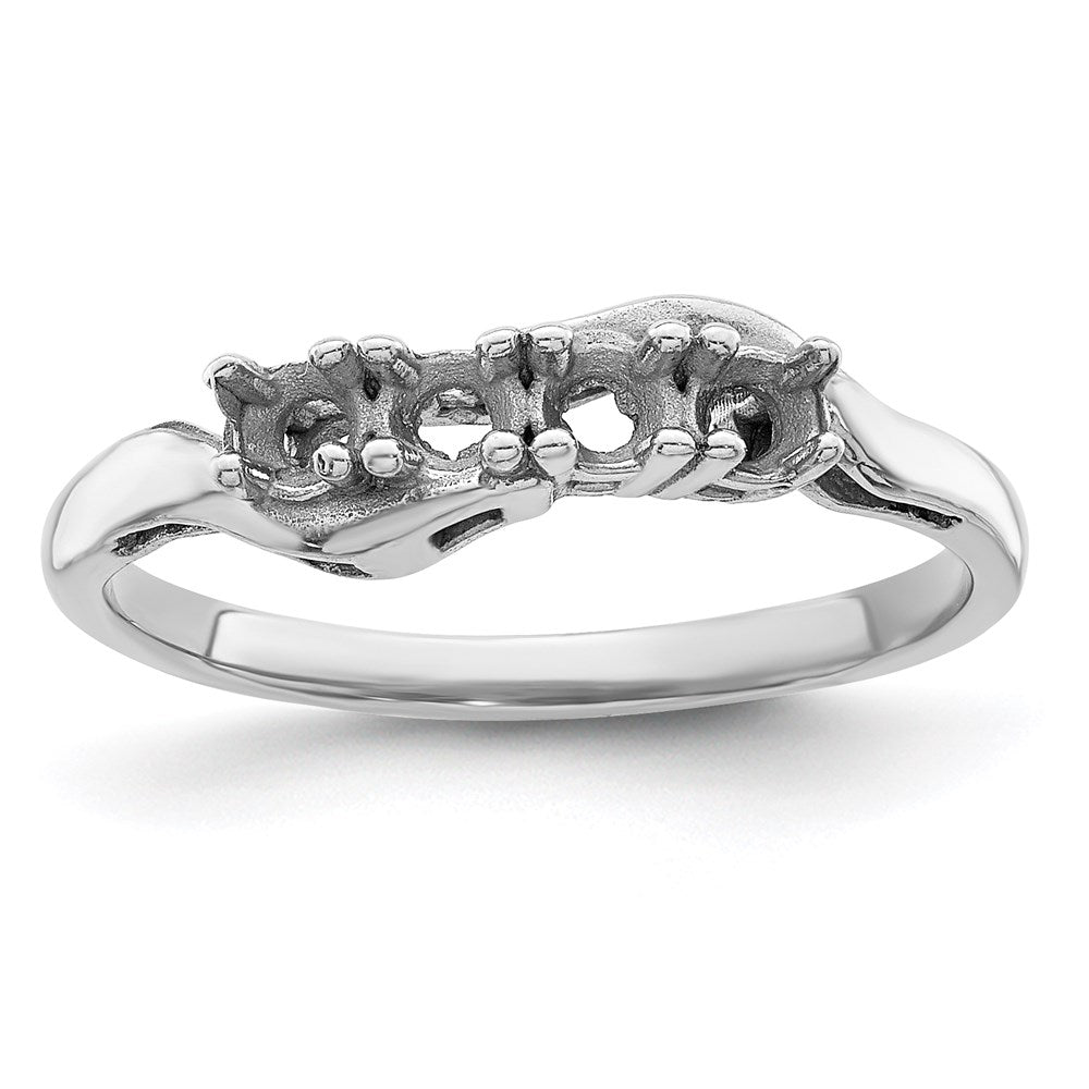 14k White Gold Synthetic Family Jewelry Ring