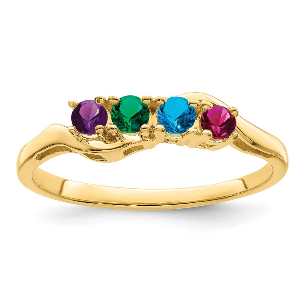 14k Synthetic Family Jewelry Ring