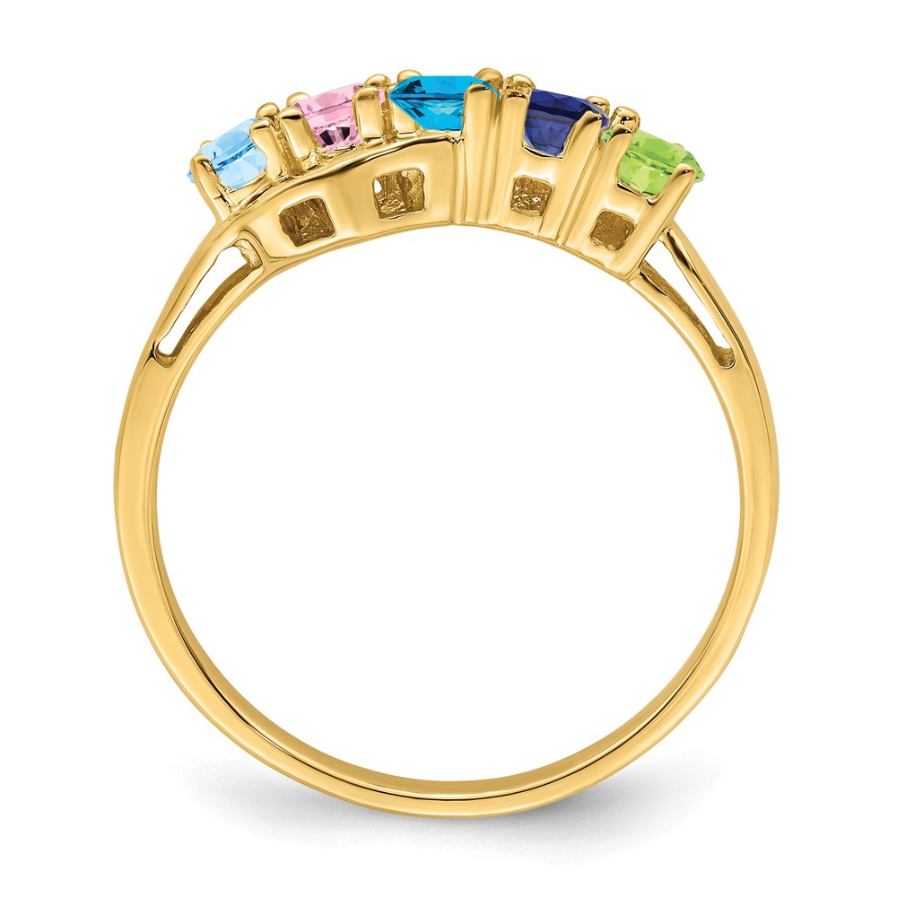 14k Genuine 5 Stone Mother's Ring