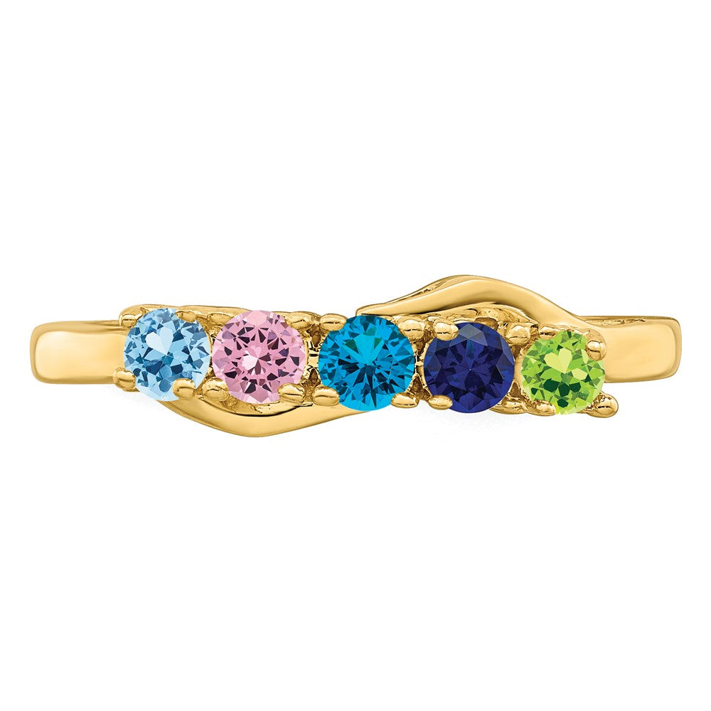 14k Genuine 5 Stone Mother's Ring