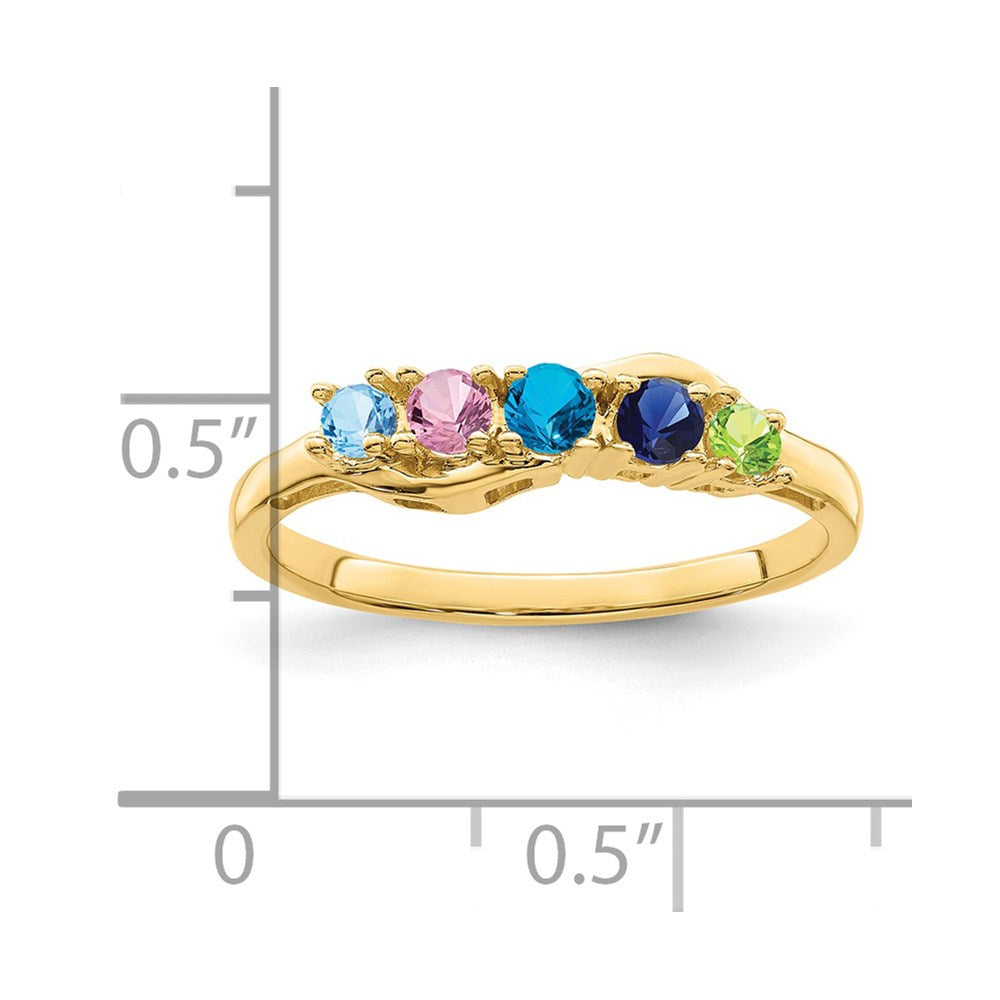 14k Synthetic Family Jewelry Ring