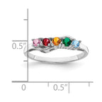 14k White Gold Synthetic Family Jewelry Ring
