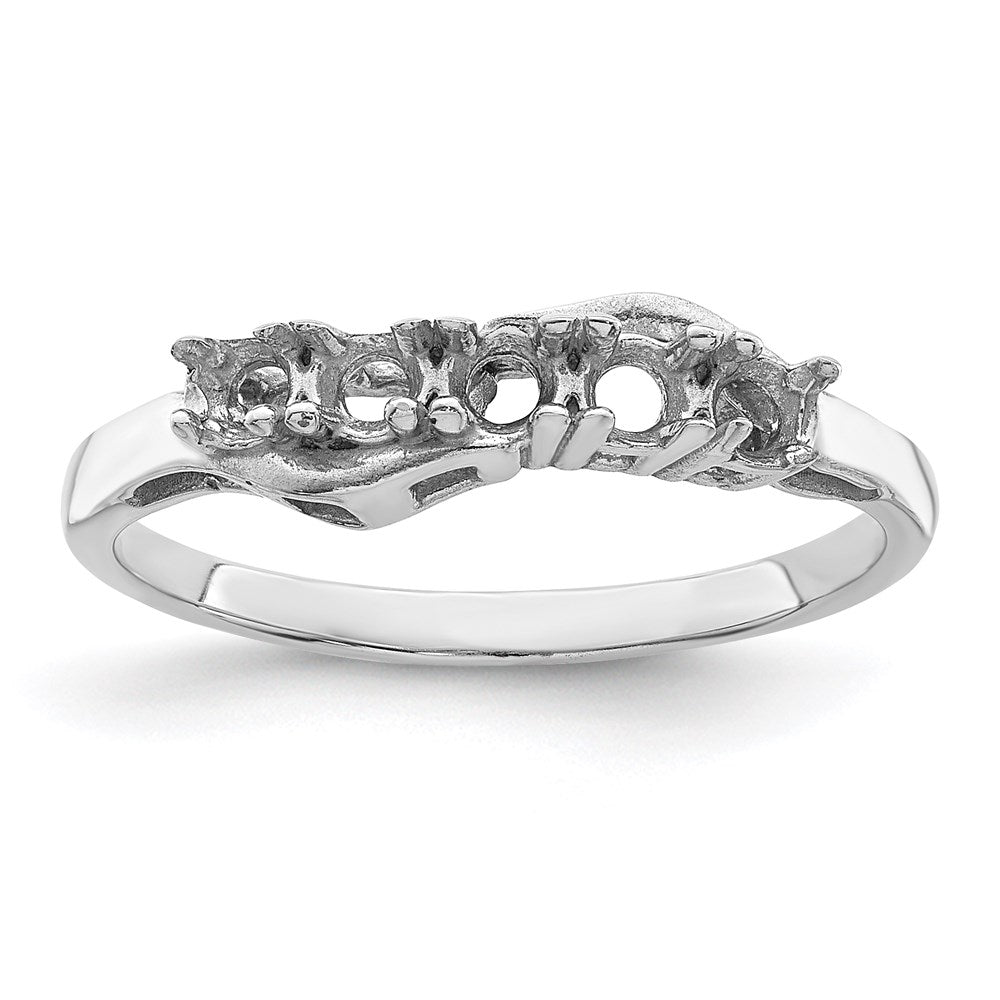 14k White Gold Synthetic Family Jewelry Ring