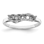 14k White Gold Synthetic Family Jewelry Ring