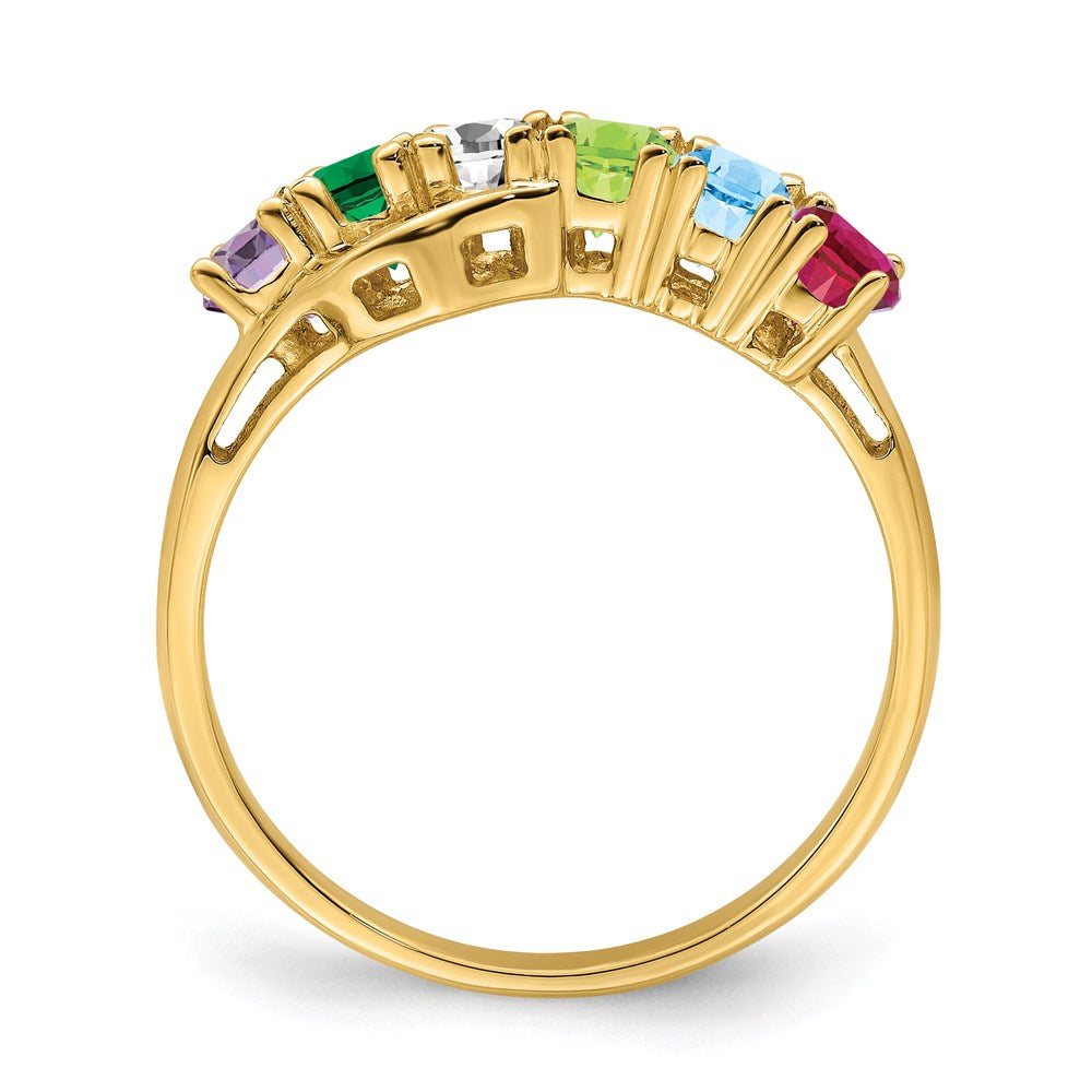 14k Synthetic Family Jewelry Ring