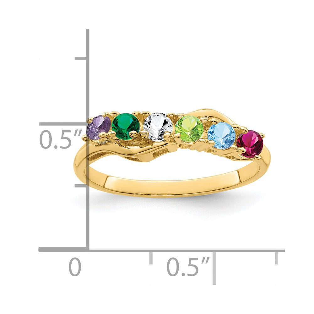 14k Synthetic Family Jewelry Ring