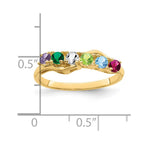 14k Genuine 6 Stone Mother's Ring