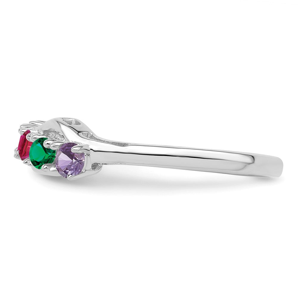 14k White Gold Family Jewelry Ring