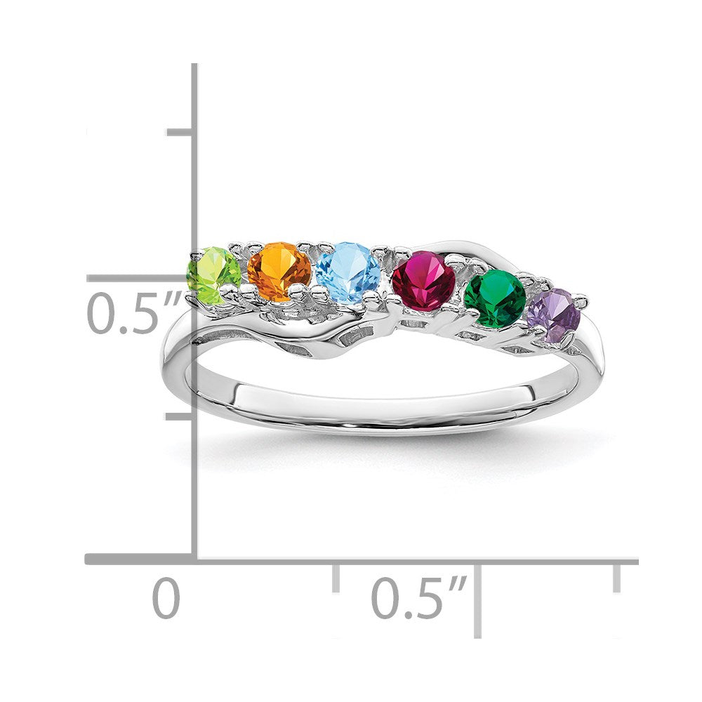 14k White Gold Family Jewelry Ring