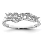 14k White Gold 5x3mm Oval Synthetic Family Jewelry Ring