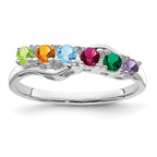 14k White Gold Family Jewelry Ring
