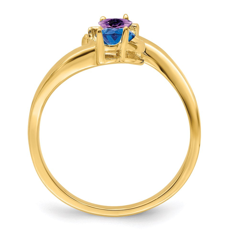 14k Personalized 2-Name Diamond and Synthetic 2 Stone Couple's Ring