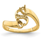 14k Personalized 2-Name Diamond and Genuine 2 Stone Couple's Ring