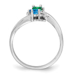 Sterling Silver Rhodium-plated Imitation and Diamond Couple Ring
